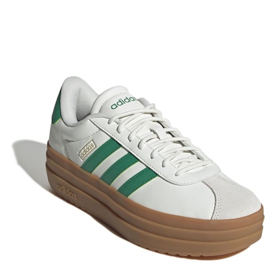 Women's adidas Vl Court Bold Trainers in Wht/Green/Gum - Image 3