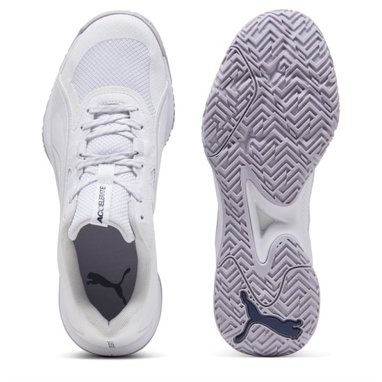 Women's Puma Accelerate Pro W+ 4 Game On Handball Trainers in White-Lilac - Image 3