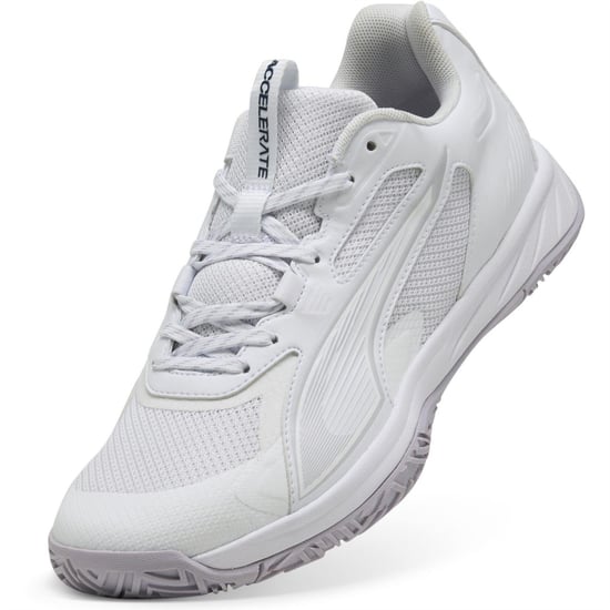 Women's Puma Accelerate Pro W+ 4 Game On Handball Trainers in White-Lilac - Image 6