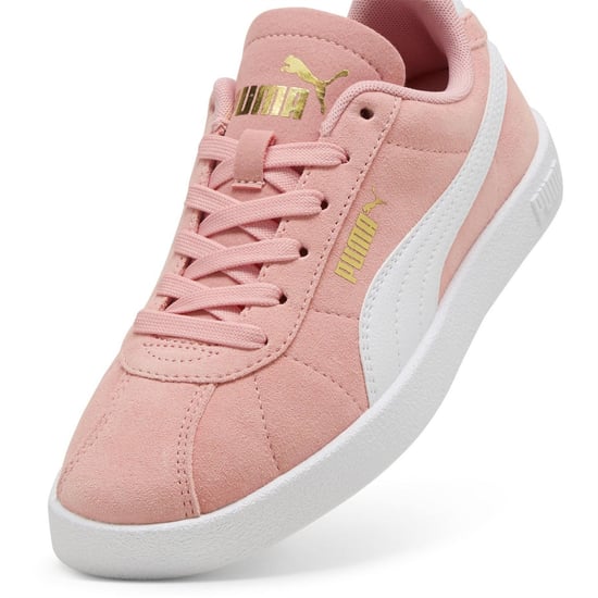 Girls Puma Club Ii Jr Low Top Trainers Unisex Kids in Pink Fruit-Wh - Image 6
