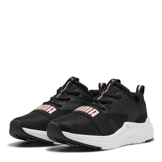Women's Puma Wired 2 Low Top Lace-Up Trainers in Black/Pink - Image 1