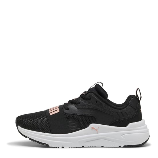 Women's Puma Wired 2 Low Top Lace-Up Trainers in Black/Pink - Image 2