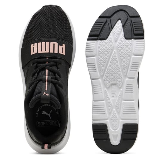 Women's Puma Wired 2 Low Top Lace-Up Trainers in Black/Pink - Image 3