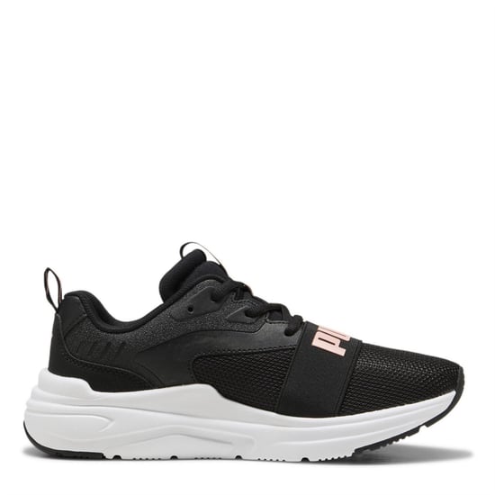 Women's Puma Wired 2 Low Top Lace-Up Trainers in Black/Pink - Image 4