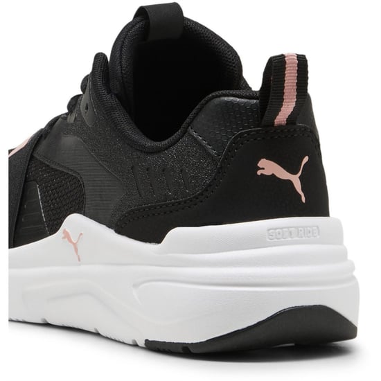 Women's Puma Wired 2 Low Top Lace-Up Trainers in Black/Pink - Image 5