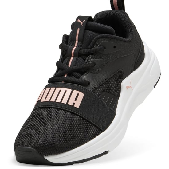 Women's Puma Wired 2 Low Top Lace-Up Trainers in Black/Pink - Image 6
