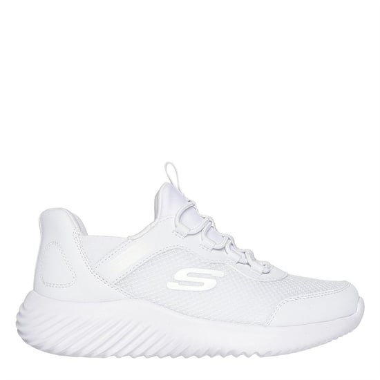 Girls Skechers Brisk Burst Slip On Trainers Unisex Kids in White - Image 3