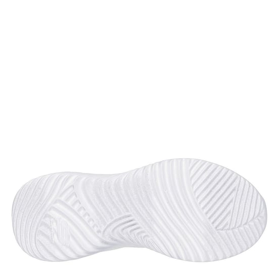 Girls Skechers Brisk Burst Slip On Trainers Unisex Kids in White - Image 4