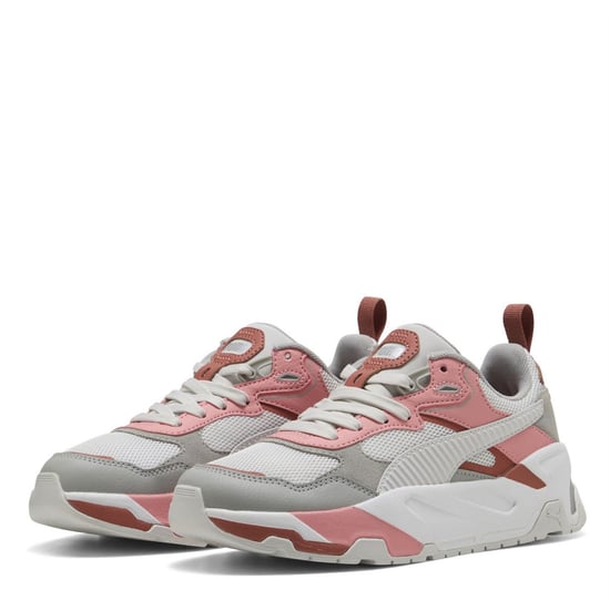 Girls Puma Kids Trinity Low Top Trainers in FthrGryGrychPnk - Image 1