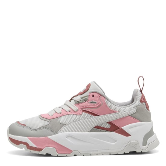 Girls Puma Kids Trinity Low Top Trainers in FthrGryGrychPnk - Image 2