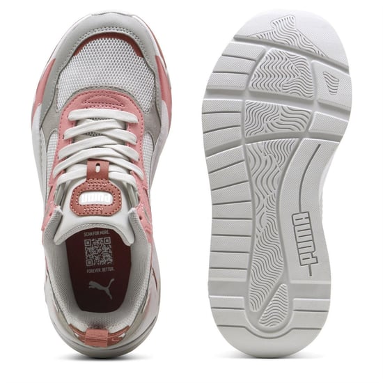 Girls Puma Kids Trinity Low Top Trainers in FthrGryGrychPnk - Image 3