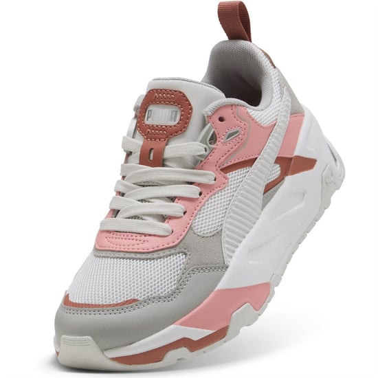 Girls Puma Kids Trinity Low Top Trainers in FthrGryGrychPnk - Image 6