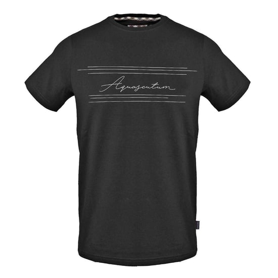 Aquascutum Heren Lettering Katoenen T-Shirt (Zwart) - Image 1