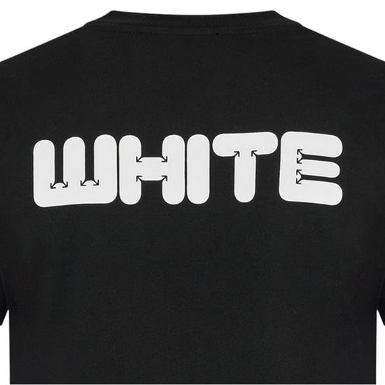 Off White Heren Slim T-shirt in katoen (Zwart) - Image 4