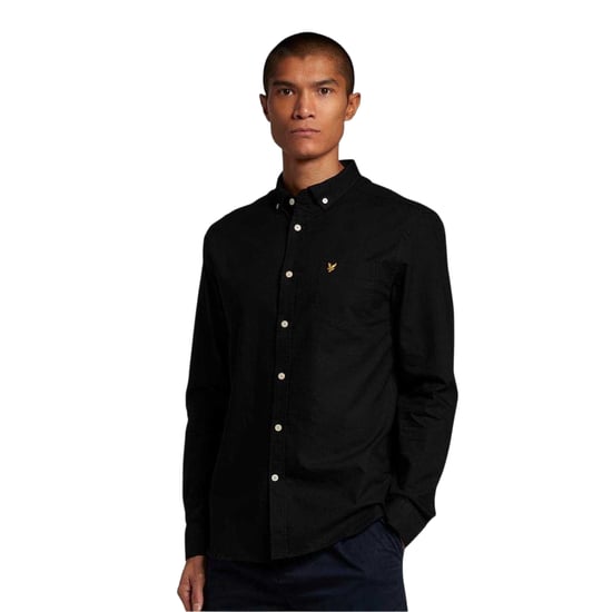Lyle & Scott Heren Geborduurd Logo Oxford Overhemd (Zwart) - Image 1