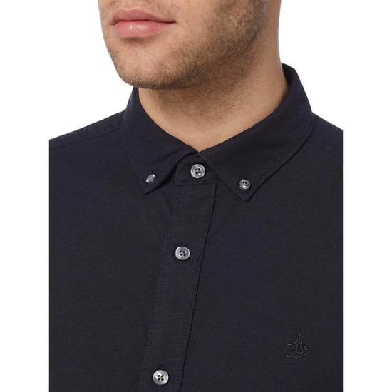 Original Penguin Stickert Pete EcoVero långärmad tröja för män (Mörk safir) - Image 3