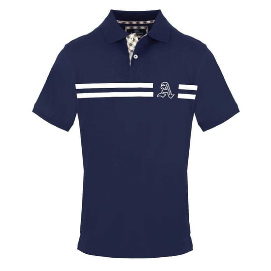 Aquascutum Mens Collared Short-Sleeved Polo Shirt (Navy) - Image 1