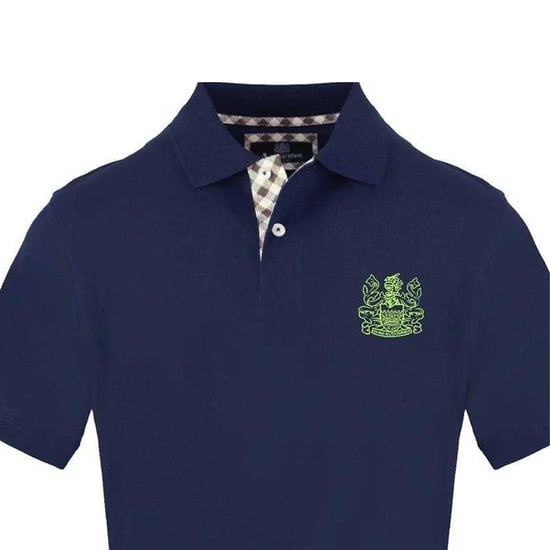 Aquascutum Heren Geborduurd Logo Col Polo Shirt met Korte Mouwen (Marine) - Image 3