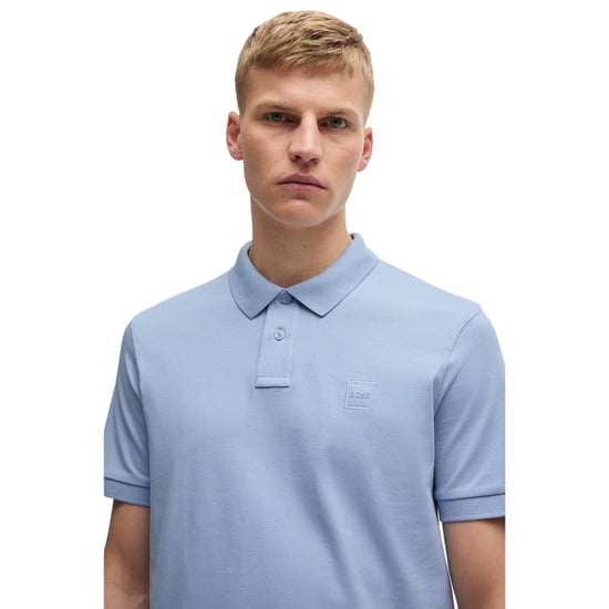 Boss Heren Passenger Box Logo Polo Shirt (Blauw) - Image 3