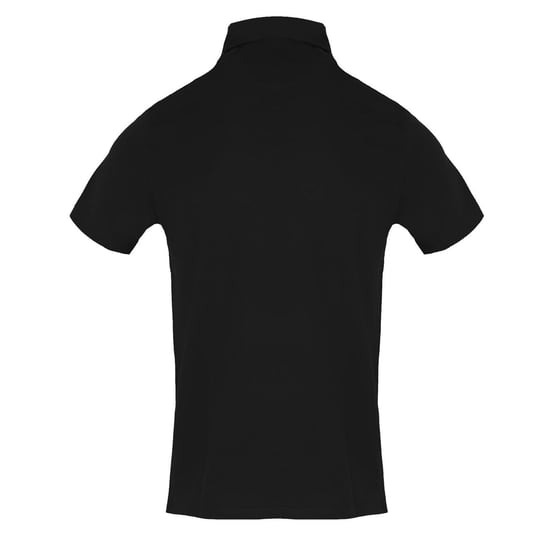 Aquascutum Mens Collared Short-Sleeved Polo Shirt (Black) - Image 2
