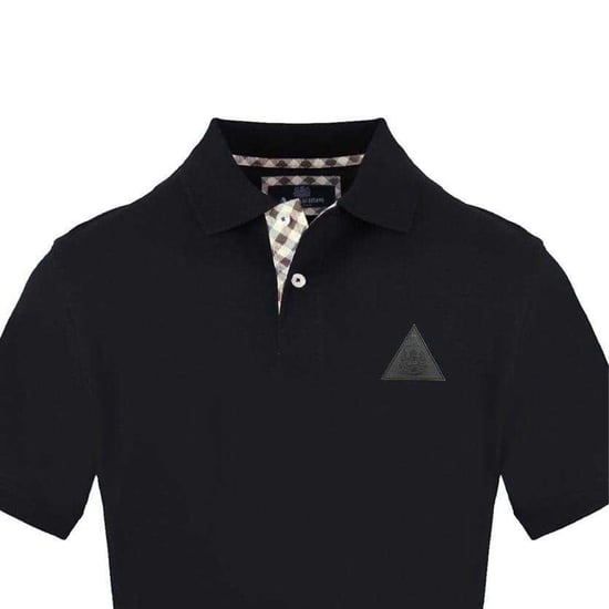 Aquascutum Heren Poloshirt met Kraag en Korte Mouwen (Zwart) - Image 3