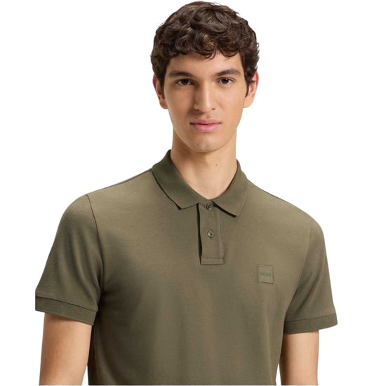 Boss Mannen Passagier Box Logo Poloshirt (Groen) - Image 3