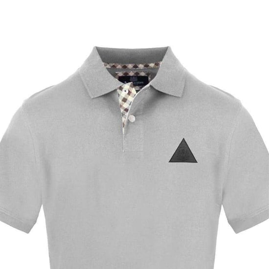 Aquascutum Heren Poloshirt met Kraag en Korte Mouwen (Grijs) - Image 3