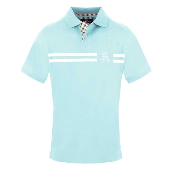 Aquascutum Mens Collared Short-Sleeved Polo Shirt (Sky Blue) - Image 1