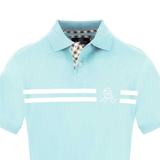 Aquascutum Mens Collared Short-Sleeved Polo Shirt (Sky Blue) - Image 3