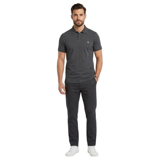 Original Penguin Polotröja med broderad logotyp för herrar (Kol) - Image 4