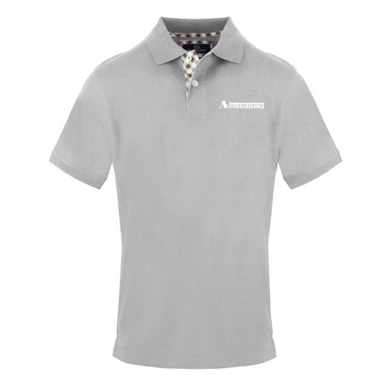Aquascutum Mens Collared Short-Sleeved Polo Shirt (Grey) - Image 1