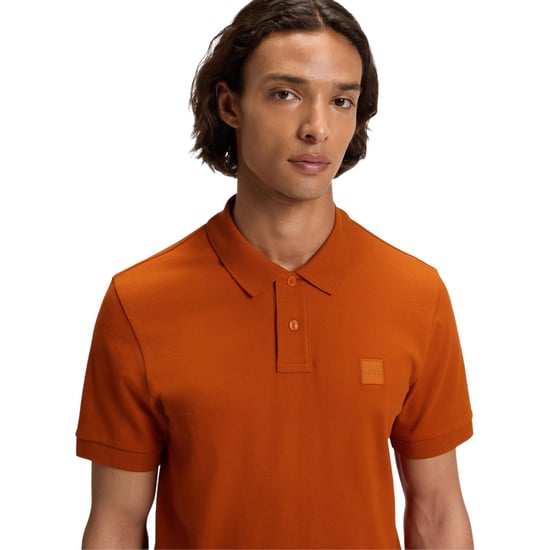 Boss Mannen Passagier Box Logo Polo Shirt (Oranje) - Image 3