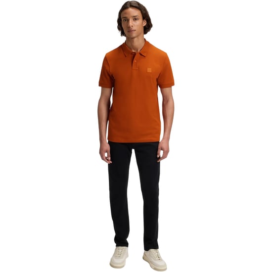Boss Mannen Passagier Box Logo Polo Shirt (Oranje) - Image 4