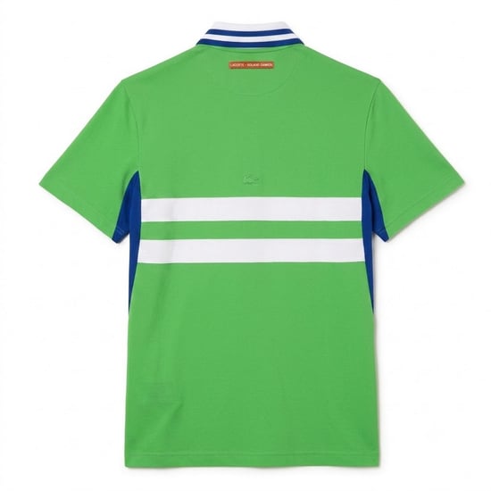 Lacoste Heren Roland Garros Edition gestreept Ultra Dry slim-fit tennis-poloshirt met korte mouwen (Groen) - Image 2