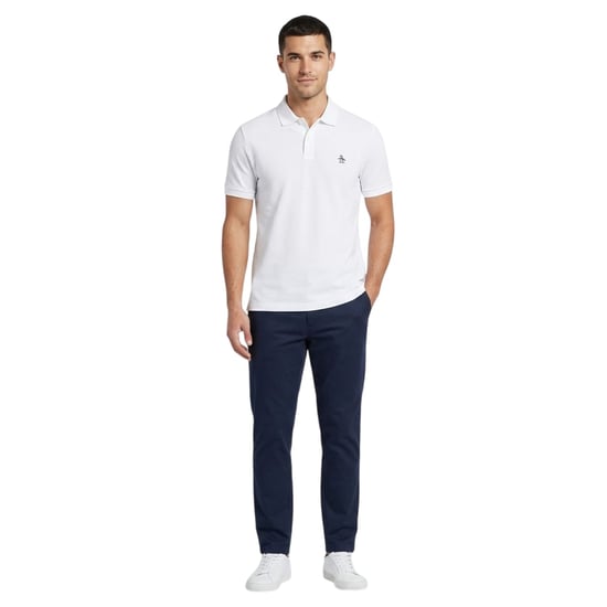 Original Penguin Polotröja med broderad logotyp för herrar (Vit) - Image 4