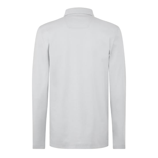 Boss Heren Pirol Logo Lange Mouwen Poloshirt (Lichtgrijs) - Image 2