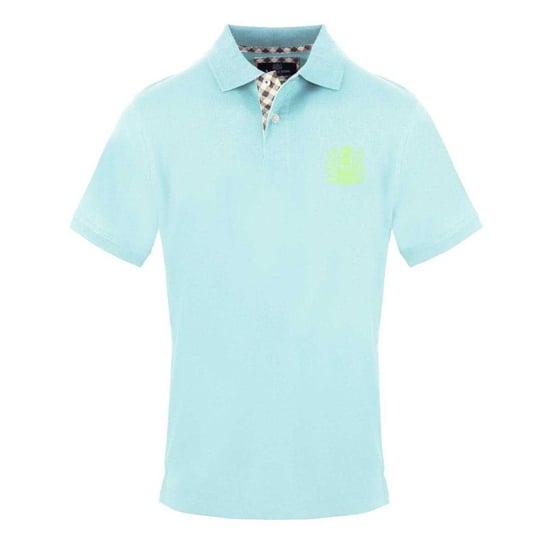 Aquascutum Heren Geborduurd Logo Kraag Korte Mouwen Polo Shirt (Lichtblauw) - Image 1