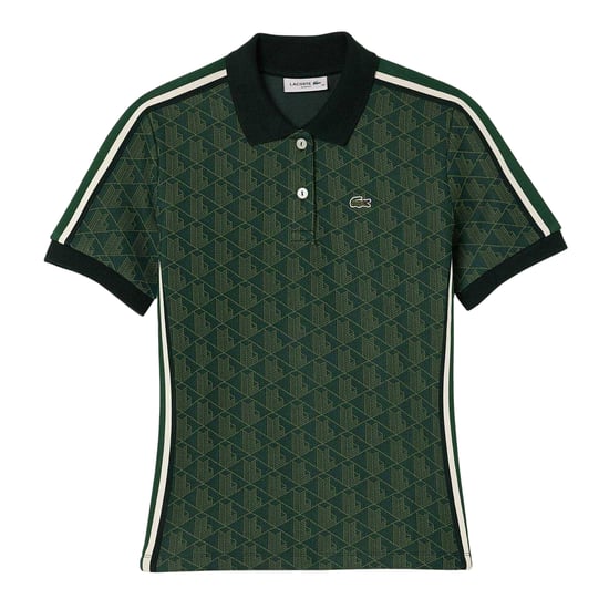 Lacoste Polohemd voor heren met monogram in jacquard (Groen) - Image 1