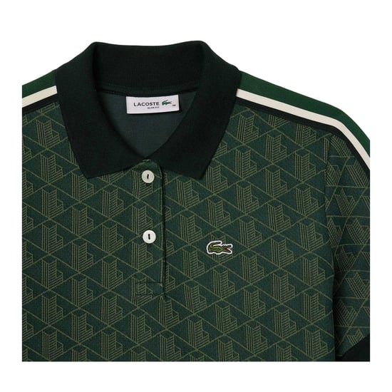 Lacoste Polohemd voor heren met monogram in jacquard (Groen) - Image 2