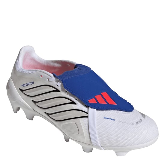 Men's adidas Predator .3 FG Lace-Up Sneakers in White/Blue - Image 3