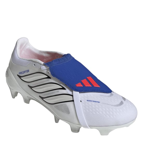 Men's adidas Predator Pro Fold Over Tongue Firm Ground Football Boots in White/Blue - Image 3