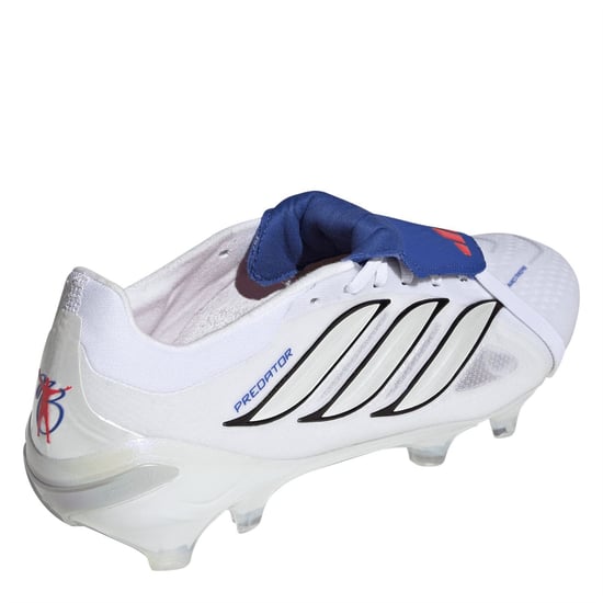 Men's adidas Predator Pro Fold Over Tongue Firm Ground Football Boots in White/Blue - Image 4