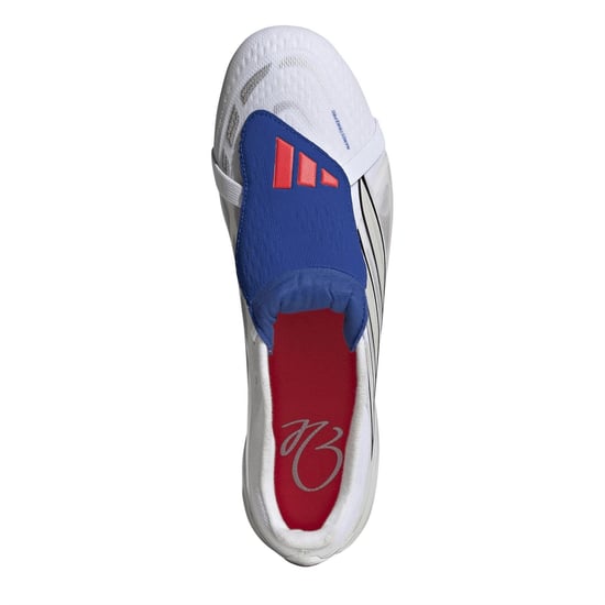 Men's adidas Predator Pro Fold Over Tongue Firm Ground Football Boots in White/Blue - Image 5