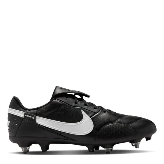 Men's Nike Premier 3 Anti Clog Soft Ground Football Boots in Black/White - Image 1