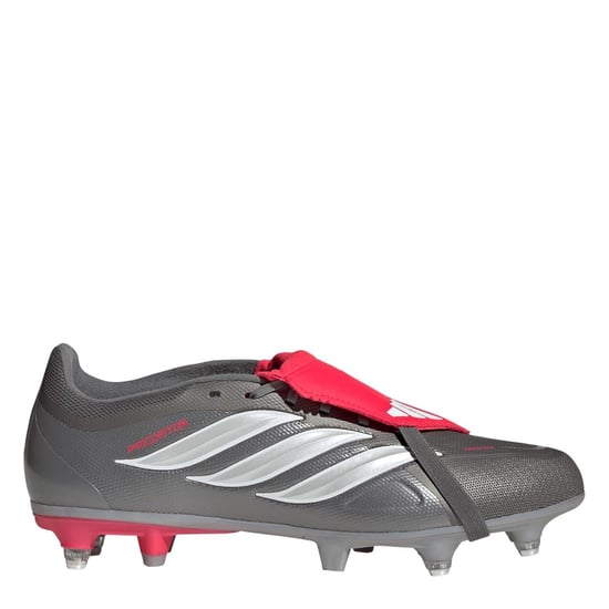 Men's adidas Predator Fold Over Tongue Academy Soft Ground Football Boots in Grey/Red - Image 1