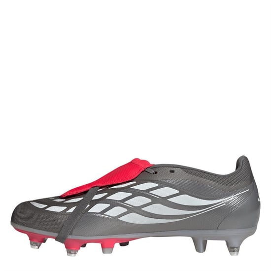 Men's adidas Predator Fold Over Tongue Academy Soft Ground Football Boots in Grey/Red - Image 2