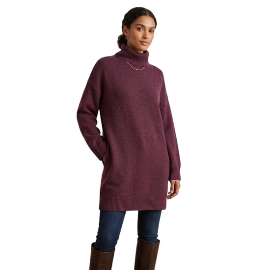 Vero Moda Gebreide jurk met col voor dames (Wijn) - Image 3