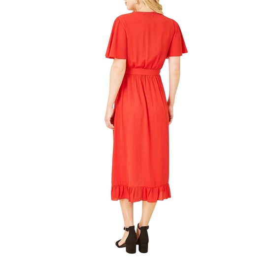 Mela London Womens/Ladies Flutter Wrap Dress (Red) - Image 3