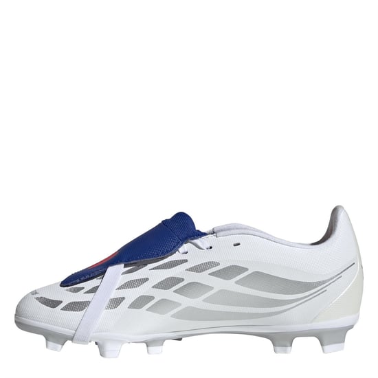 Boys adidas Predator Club Firm Ground Football Boots in White/Blue - Image 2