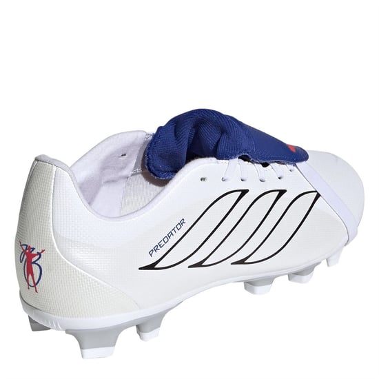 Boys adidas Predator Club Firm Ground Football Boots in White/Blue - Image 3